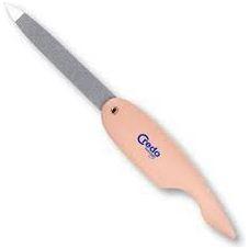 Credo foldable apricot nail file in blister pack, 16 oz, for shaping and smoothing nails, from Pasteur Pharmacy cosmetics.