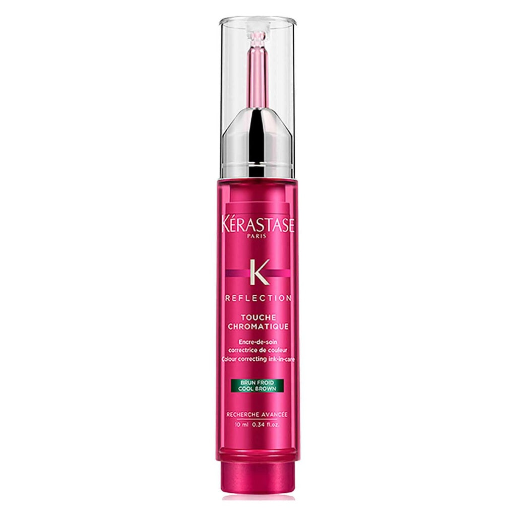 Kerastase Reflection Touche Chromatique Cool Brown cosmetic product bottle, 10 ml, for color-enhancing hair care.