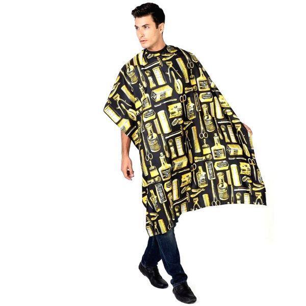 Betty Dain vintage gold and black styling cape, costume cape with elegant gold and black fabric, designed for fashion and costume wear.