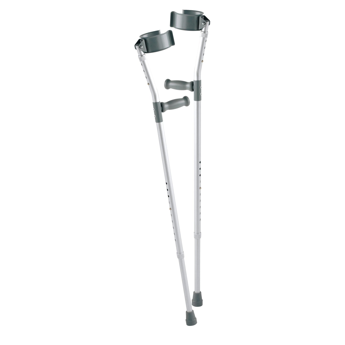 Pair of Carex adult standard forearm crutches with ergonomic handles and adjustable height for mobility support.