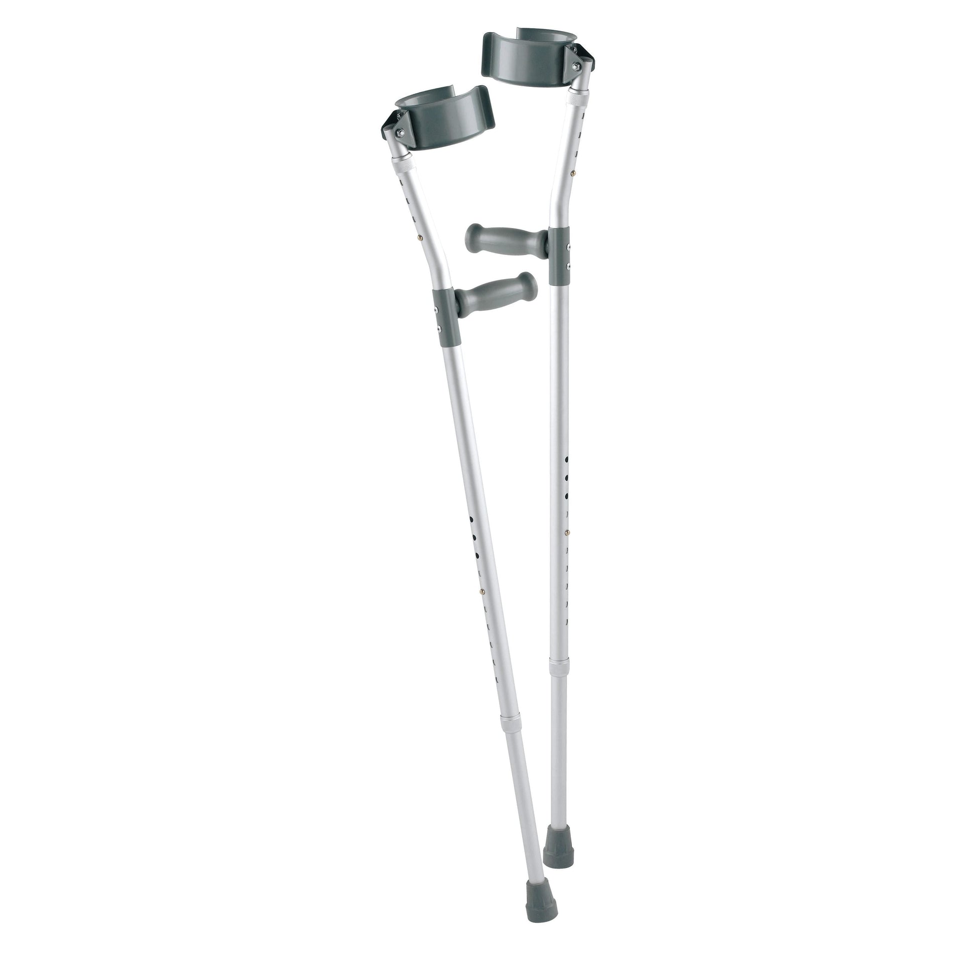 Pair of Carex adult standard forearm crutches with ergonomic handles and adjustable height for mobility support.