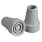 Grey Carex Standard Crutch Tips for crutches, showing durable rubber tips designed for stability and grip.