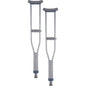 Pediatric aluminum crutches by Pasteur Pharmacy with adjustable height and padded hand grips for comfortable support.