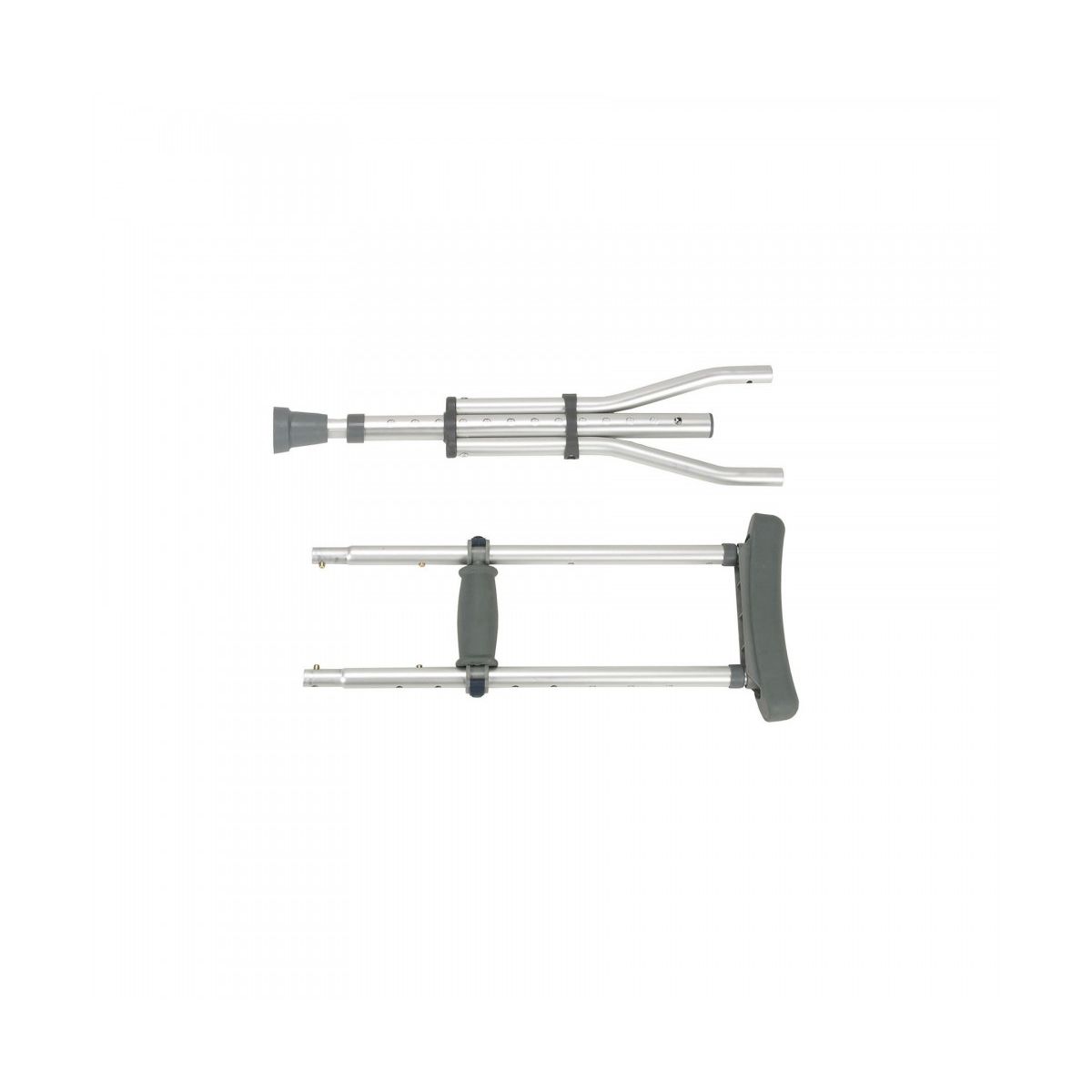 Drive Medical Knock Down Universal Aluminum Crutches, lightweight and adjustable crutches with foam arm pads and hand grips.