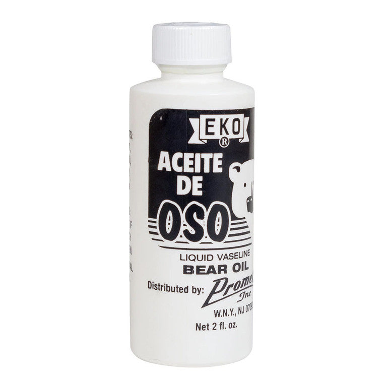 Eko Aceite De Oso Liquid Vaseline Bear Oil 2 Oz, natural cuticle cream and oil with a bear-themed bottle for nourishing skin.