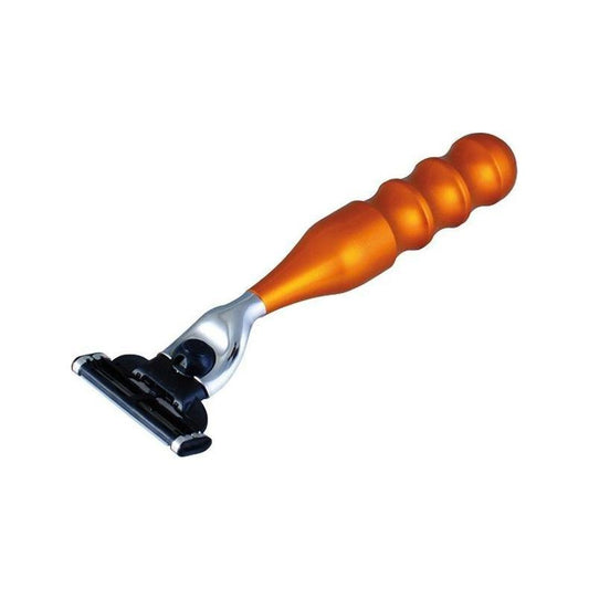 Merkur Damenrasierer Mach3 Sherry, a women’s razor with a sleek handle and three-blade shaving system for smooth results.