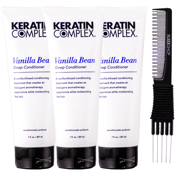 Coppola Keratin Complex Deep Conditioner with Vanilla Bean, 207ml, creamy formula in a white bottle with product label.