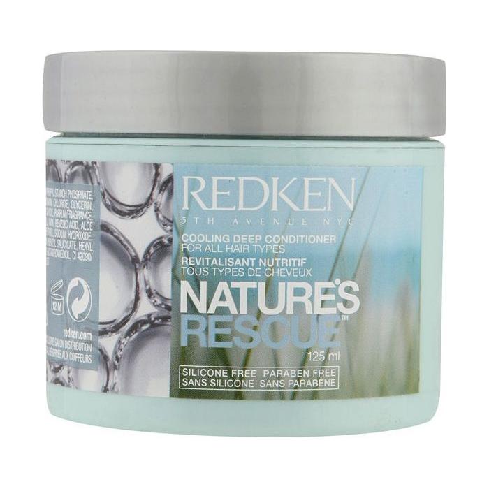 Redken Nature's Rescue Cooling Deep Conditioner in 125ml tube, moisturizing hair treatment with a cooling effect.