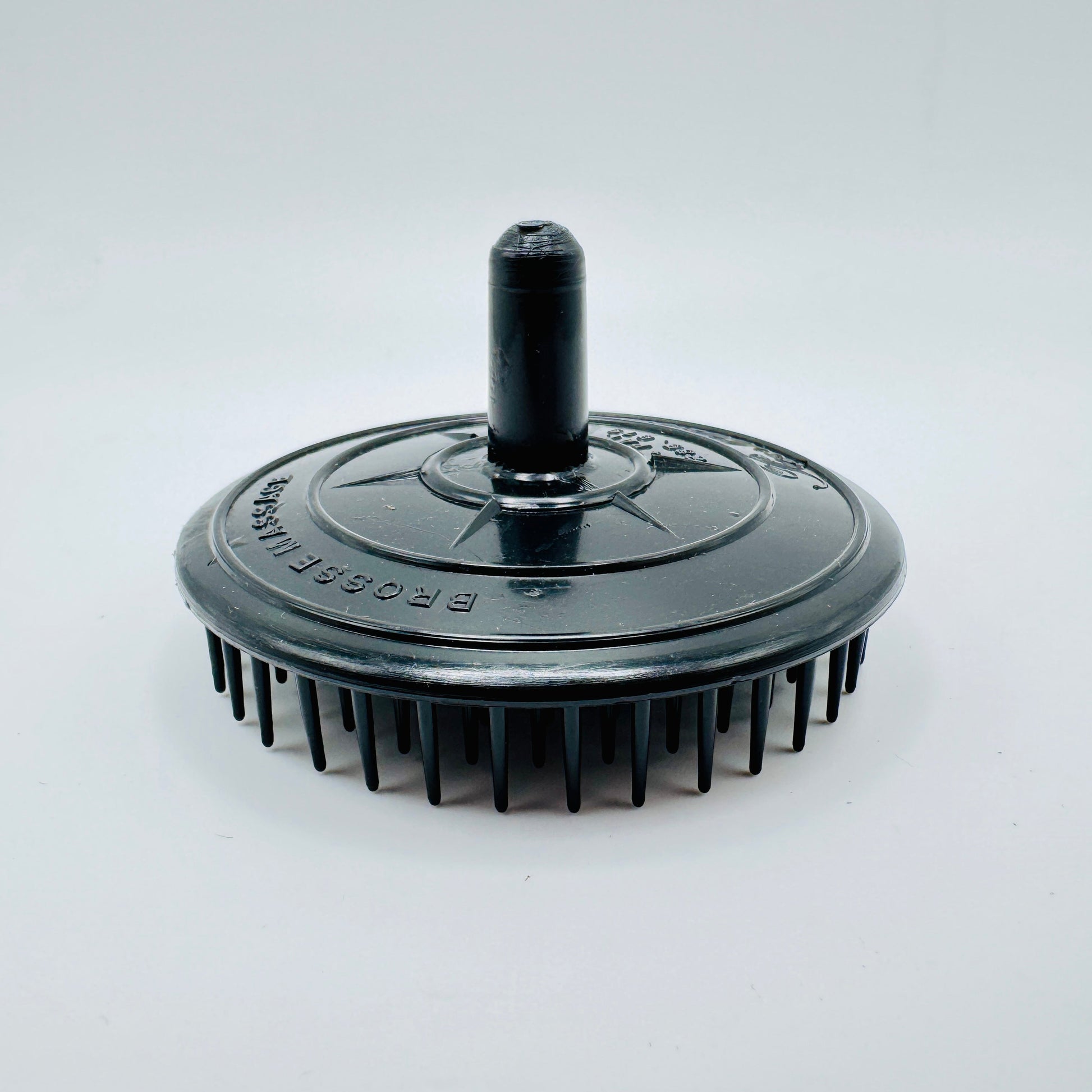 Black Balloid Brosse Massage Plastic Shampoo Brush for scalp and hair cleansing, designed by Pasteur Pharmacy.