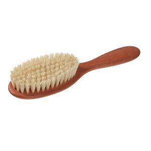 Baby hairbrush from Bürstenfabrik Keller, large size with birchwood handle and natural light-colored boar bristles.