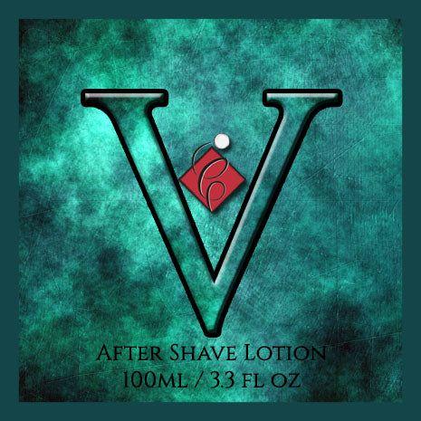 Catie's Bubbles V After Shave Lotion in a 3.3 oz bottle, featuring a clear liquid and label design, from Pasteur Pharmacy.