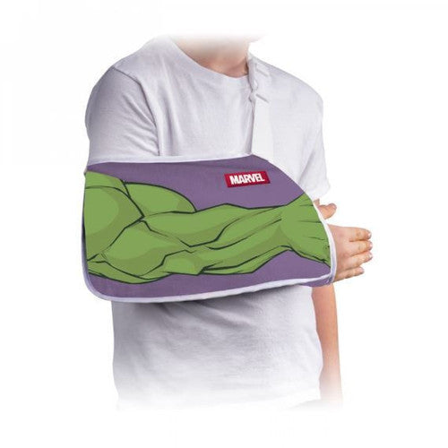 DonJoy Marvel Kids Hulk paediatric arm sling in XXS size, 23cm arm length, designed for children's arm support