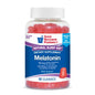 Good Neighbor Pharmacy Melatonin 10mg Strawberry Gummies in a bottle, containing 60 chewable sleep aid gummies.