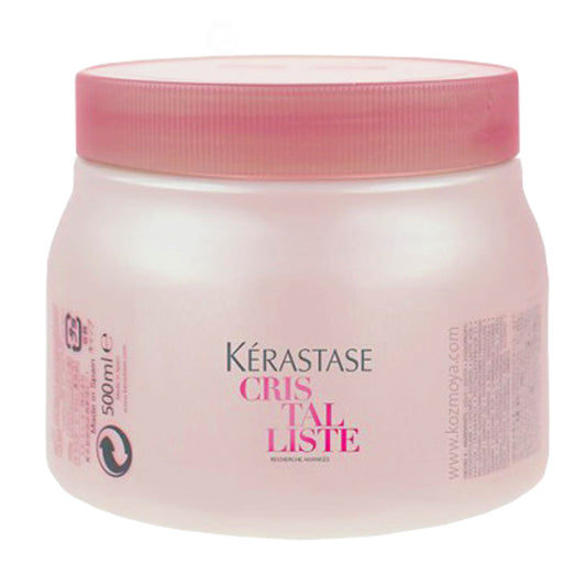 Kerastase Luminous Cristalliste hair mask in 500ml jar, hydrating treatment for luminous, smooth hair.