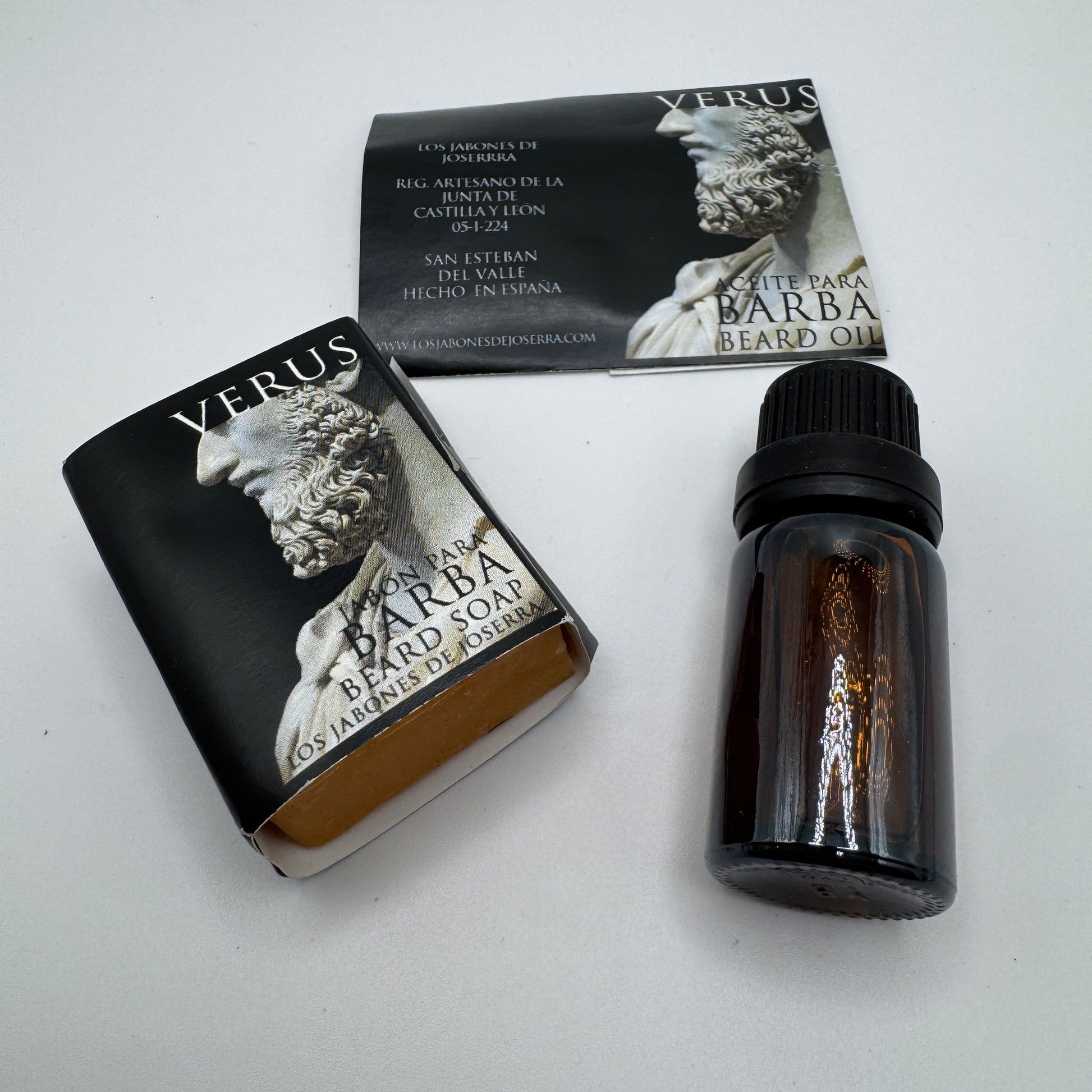 Los Jabones de Joserra beard soap and oil travel kit with 3.5oz containers, featuring natural ingredients and grooming essentials.