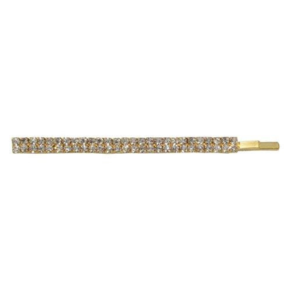 Gold and clear Pave Bob Pin from Pasteur Pharmacy, decorative hair accessory with sparkling stones and intricate design.