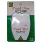 Waxed dental floss from Pine State Lil Drug by Pasteur Pharmacy, 25 yards, shown with floss stretched between fingers and teeth.
