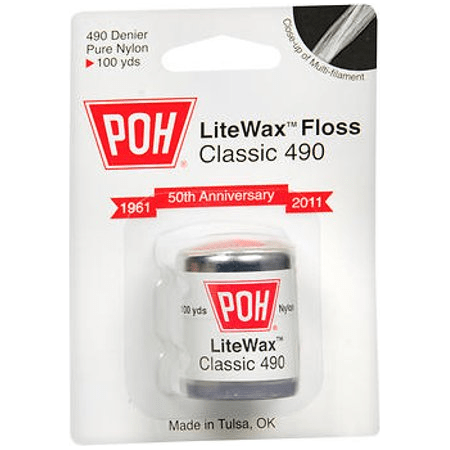 Pasteur Pharmacy POH LiteWax Floss Classic dental floss in 100-yard spool, designed for effective and smooth oral cleaning.