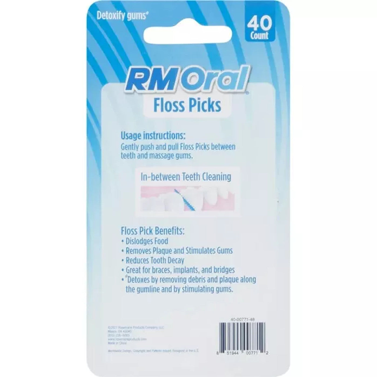 RM Oral Floss Picks by Pasteur Pharmacy, dual-action dental floss picks for effective interdental cleaning and oral hygiene.