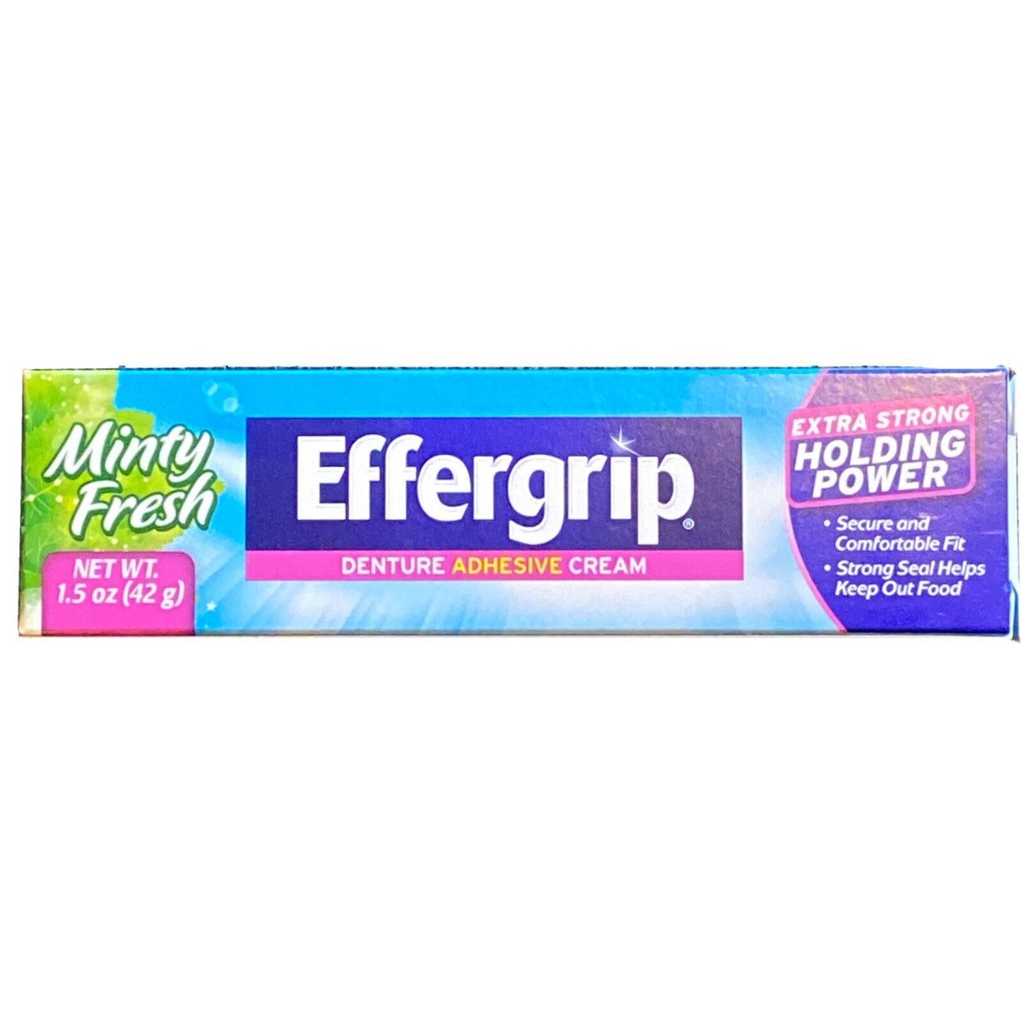 Effergrip Denture Adhesive Cream by Pasteur Pharmacy, 1.5 oz, extra strong hold for secure denture fixation.