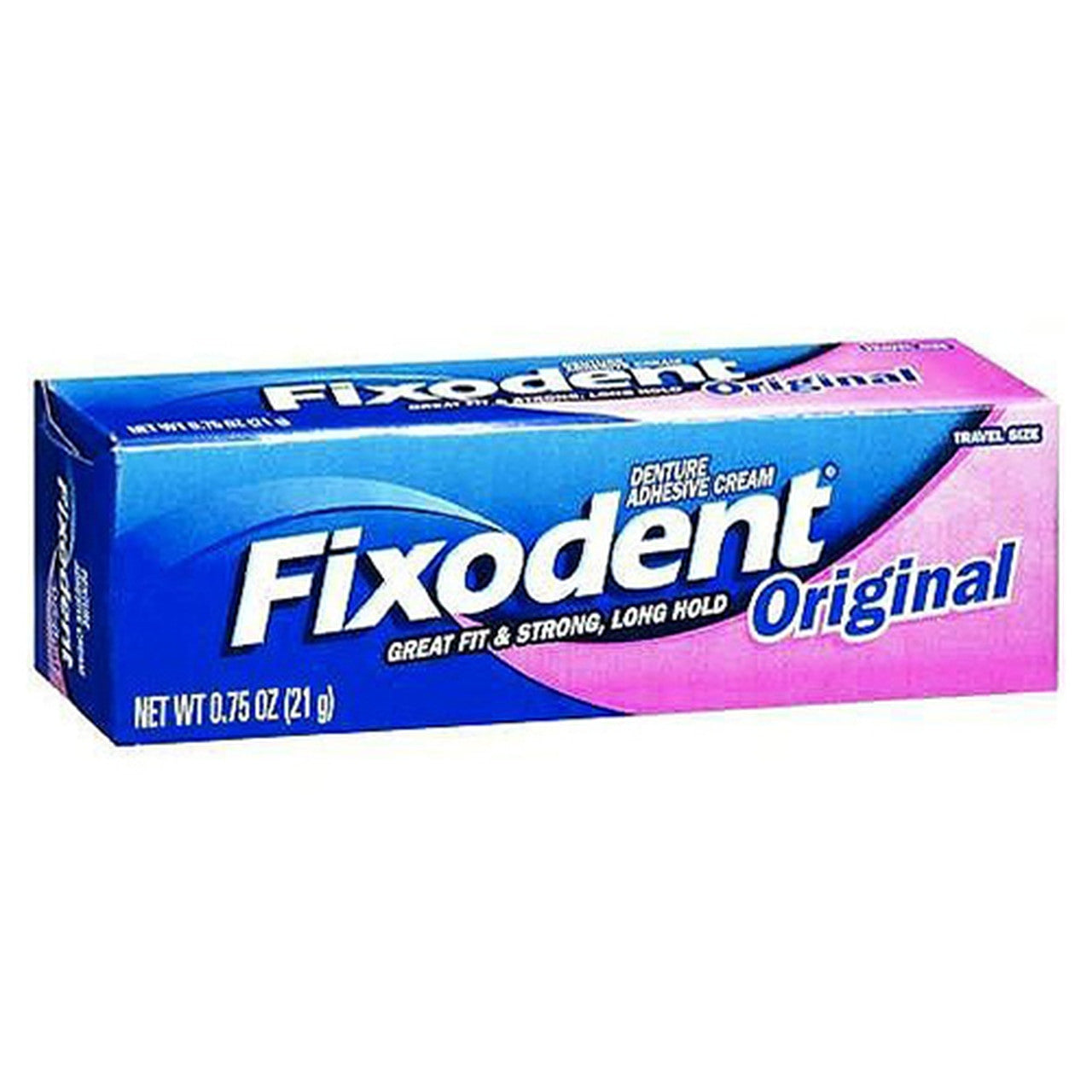 Fixodent Complete Original Denture Adhesive Cream in 0.75 oz tube, designed to secure dentures comfortably.