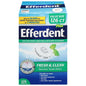Efferdent Plus antibacterial denture and retainer cleanser tablets by Pasteur Pharmacy, fresh and clean for dentures and retainers.
