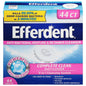 Efferdent Retainer and Denture Cleaner Tablets by Pasteur Pharmacy, complete denture cleaning solution with tablets in the image.
