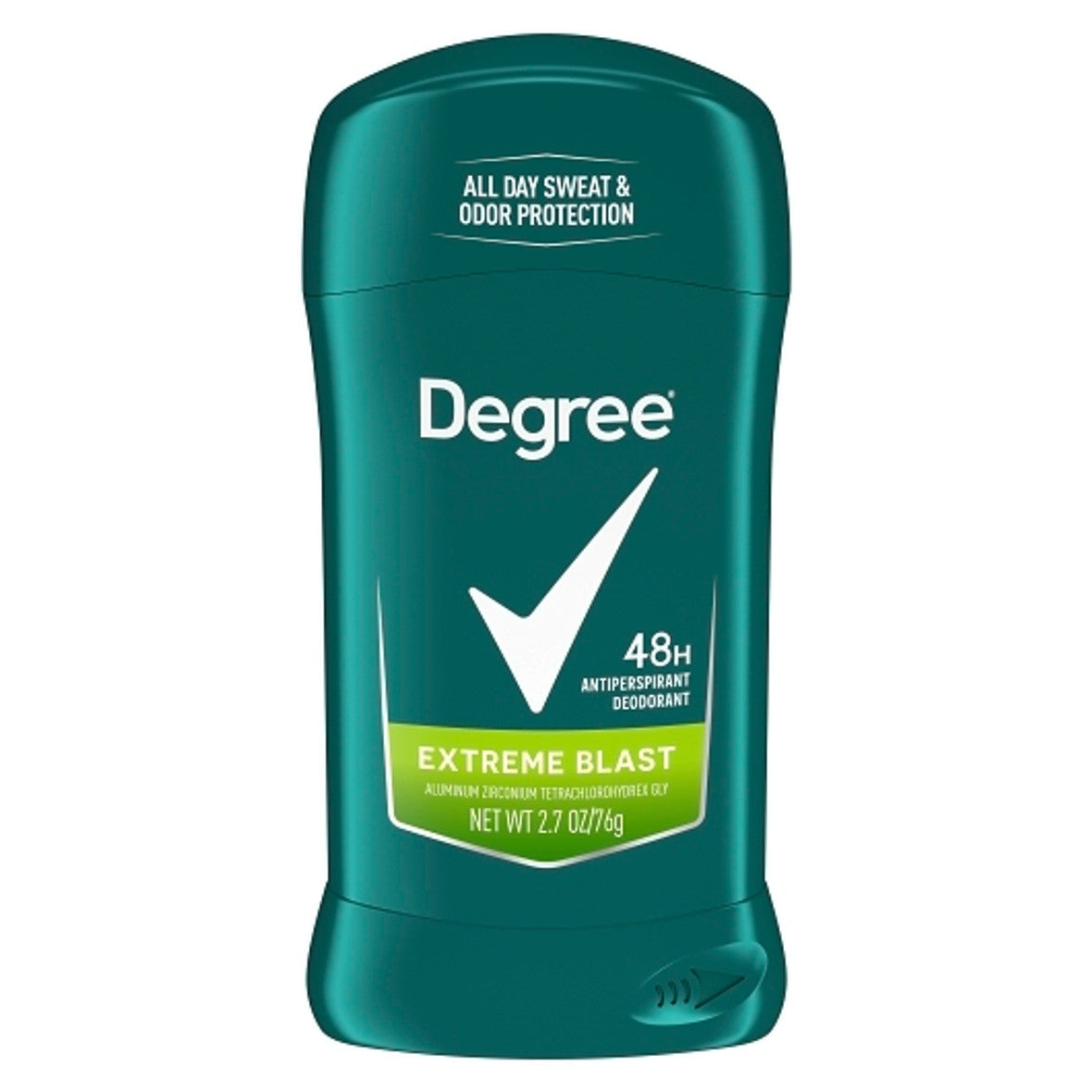 Degree Men Original Protection Extreme Blast antiperspirant deodorant stick, 2.7 oz, from Pasteur Pharmacy with blue packaging.