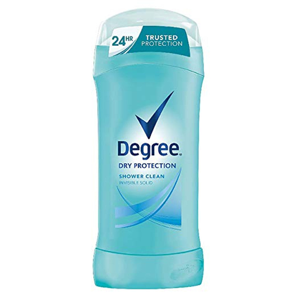 Degree Women Original Protection Antiperspirant Deodorant stick in Shower Clean scent, 2.6 oz, clear solid formula.
