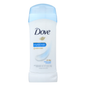 Dove Invisible Solid Antiperspirant Deodorant Stick in Original Clean scent, 2.6 oz, with a white stick in a clear container.