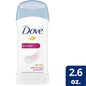 Dove Invisible Solid Antiperspirant Deodorant Stick in 2.6 oz packaging, providing odor and sweat protection.