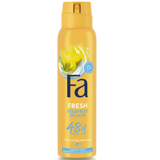 Fa Fresh Starfruit Splash spray deodorant by Pasteur Pharmacy, 150 ml, long-lasting anti-perspirant with refreshing starfruit scent