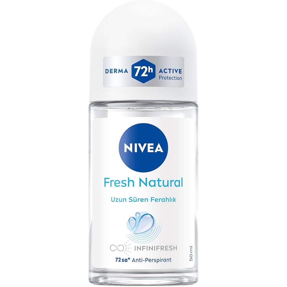 NIVEA Fresh Natural 72h anti-perspirant roll-on for women, 50ml, deodorant and anti-perspirant in clear bottle