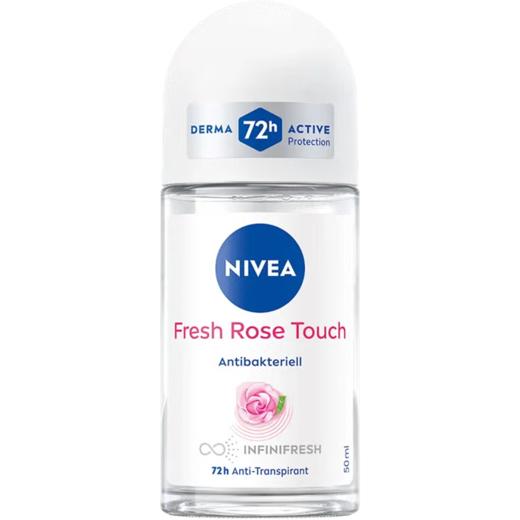 NIVEA Fresh Rose Touch 72h anti-perspirant roll-on for women in 50ml bottle, deodorant and anti-perspirant product