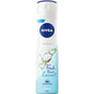NIVEA Limited Edition Fresh Blends Coconut 48h anti-perspirant spray in 150ml bottle, with coconut scent and spray nozzle visible.