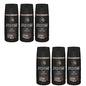 Axe Dark Temptation body spray deodorant for men in a 4 oz spray can, featuring dark chocolate and sensual fragrance.