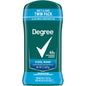 Degree Men Dry Protection Antiperspirant Deodorant Cool Rush twin pack by Pasteur Pharmacy, showing two deodorant sticks with blue packaging.