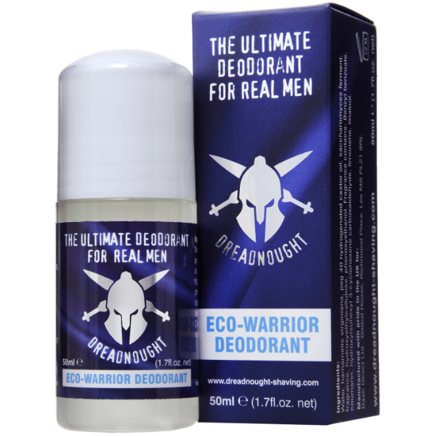 Dreadnought Eco-warrior deodorant 50ml by Pasteur Pharmacy, natural plant-based deodorant in a sleek container