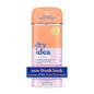 Dry Idea antiperspirant and deodorant clear gel in 3 oz unscented container, featuring a white tube with a blue cap.