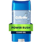 Gillette Power Rush Clear Gel Antiperspirant and Deodorant in 3.8oz container, designed for effective odor and sweat protection