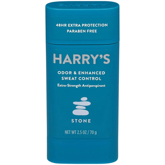 Harry's Stone Extra-Strength Antiperspirant Stick by Pasteur Pharmacy, 2.5 oz deodorant with stone scent and solid stick application.