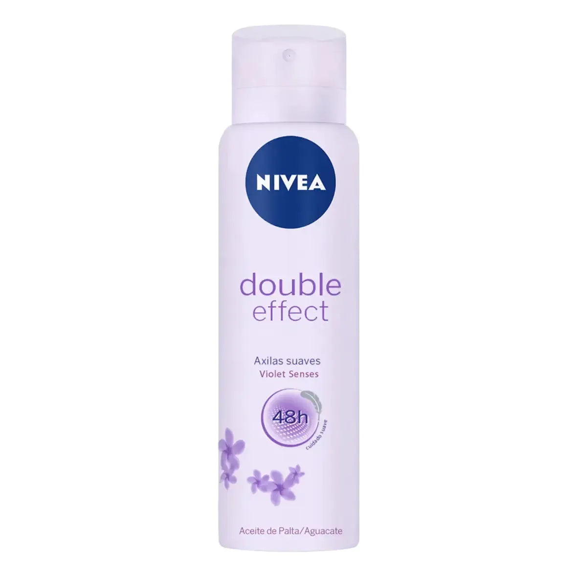 Nivea Double Effect 48h anti-transpirant deodorant in 150ml spray bottle, featuring clear branding and a sleek design.