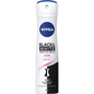 Nivea Invisible Black and White Clear Quick Dry Deodorant 150ml in spray bottle, designed to prevent stains and provide quick-drying freshness