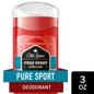Old Spice Red Collection men's deodorant with Pure Sport scent, aluminum-free 3.0 oz stick, fresh and invigorating fragrance.