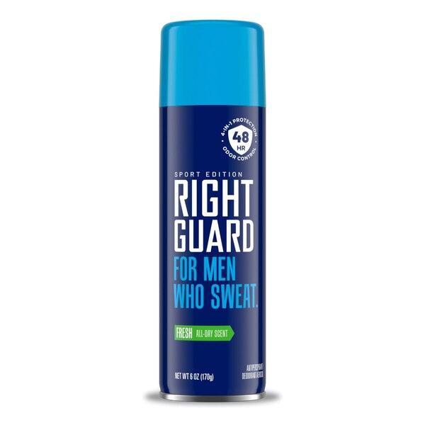 Right Guard Sport 48-Hour Antiperspirant Dry Spray in Fresh scent, 6 oz, natural spray deodorant for men from Pasteur Pharmacy.