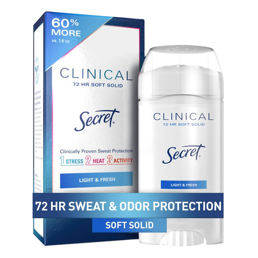 Secret Clinical Strength Light and Fresh Soft Solid Antiperspirant and Deodorant by Pasteur Pharmacy, 2.6 oz.