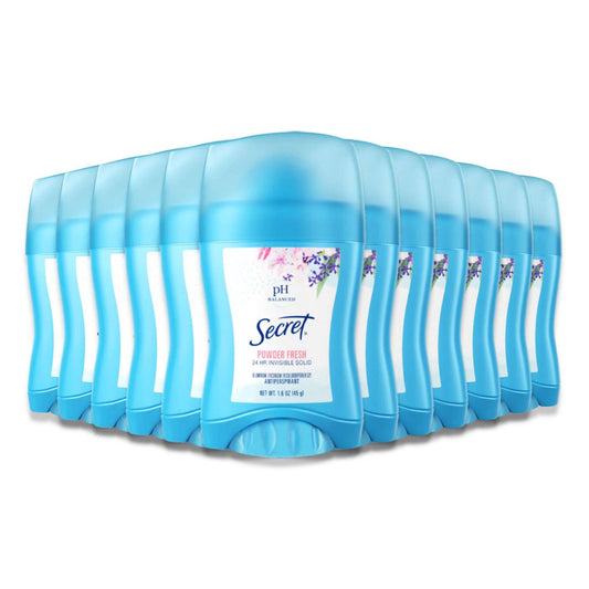Pasteur Pharmacy Secret Invisible Solid Antiperspirant Deodorant in Powder Fresh scent, 1.6 oz, showing the product container.