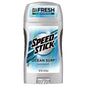 Speed Stick Clear Deodorant for Men in Ocean Surf scent, 3 oz, with a sleek blue stick packaging and fresh scent design.