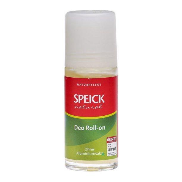 Speick Natural Deo Roll-on deodorant in 1.7oz container, featuring a clear roll-on applicator and natural ingredients.