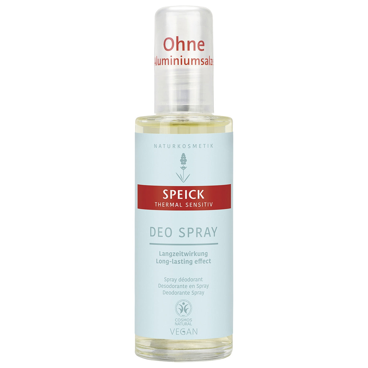 Speick Thermal Sensitive Deodorant Spray by Pasteur Pharmacy, natural and gentle, 75ml bottle with a clear spray nozzle.